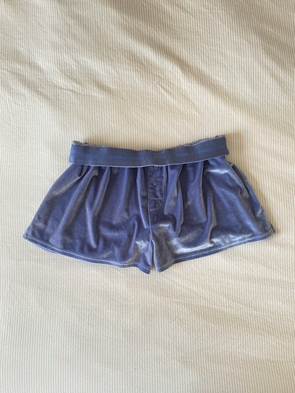PINK Victoria's Secret Blue Velvet Lounge Shorts